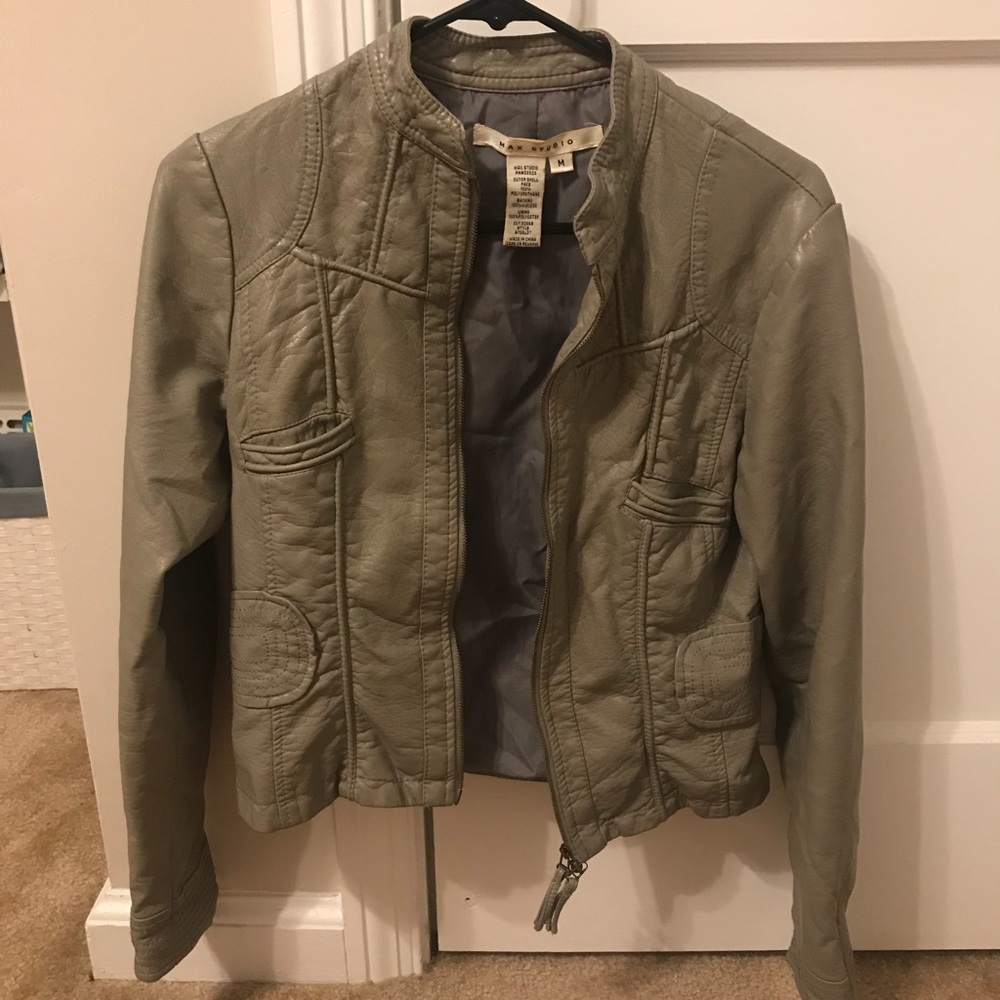 Faux leather gray jacket